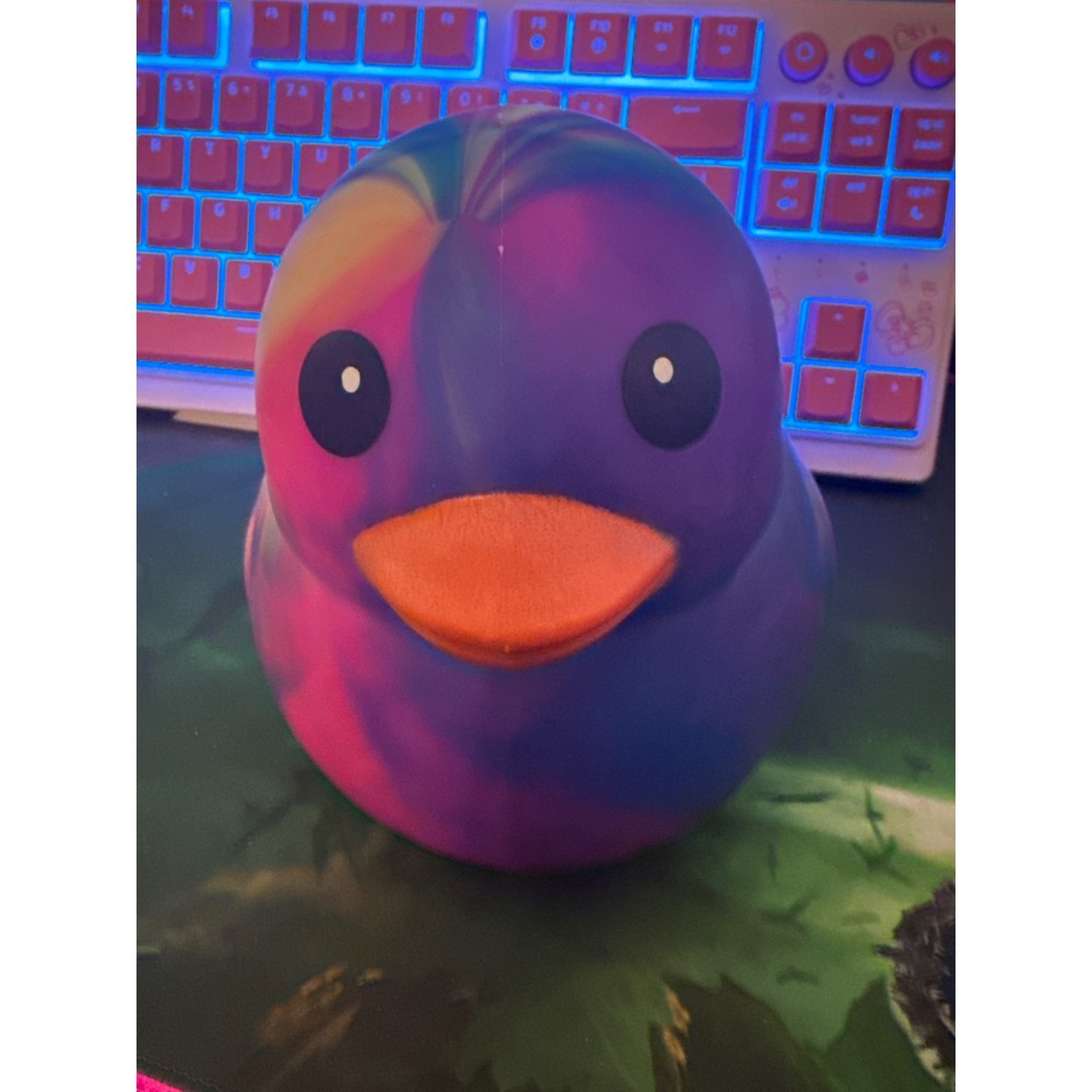 Squeeezy Marble Swirl Duck Sensory Fidget Toy Purple Blue Pink 571370